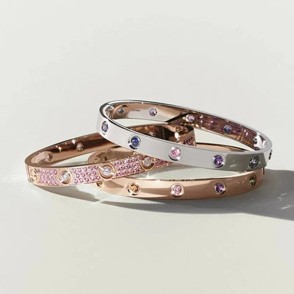 [Zalyn]CLASSIC 6.1MM LOVE BRACELET 10-DIAMOND MULTICOLOR