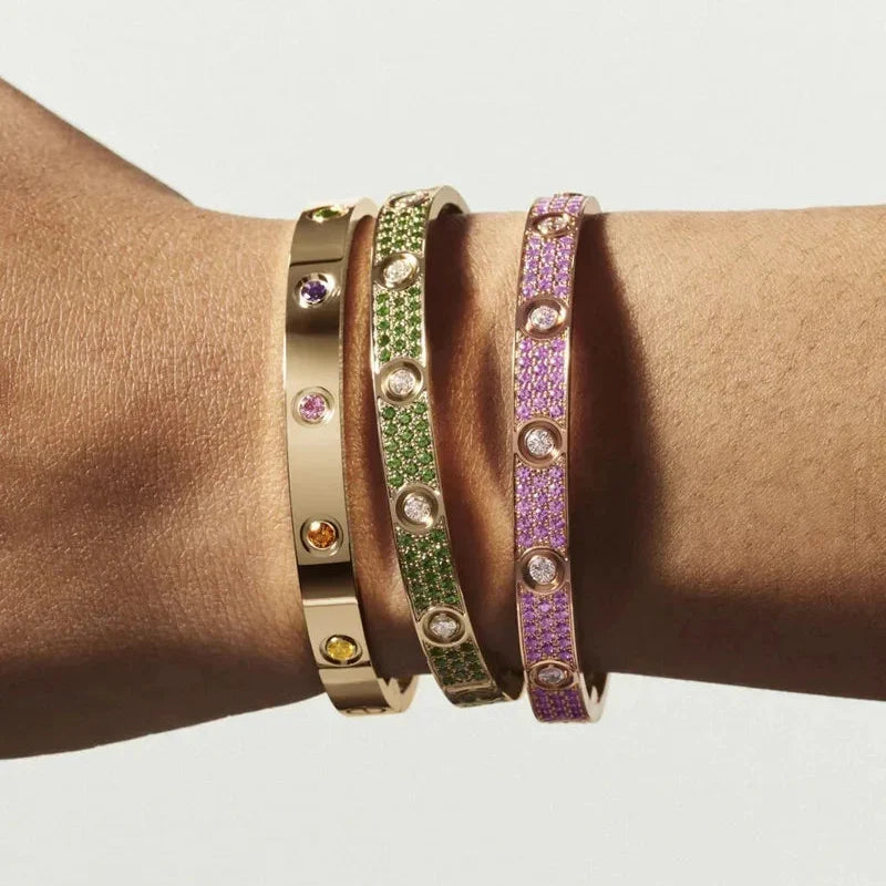 [Zalyn]CLASSIC 6.1MM LOVE BRACELET 10-DIAMOND MULTICOLOR
