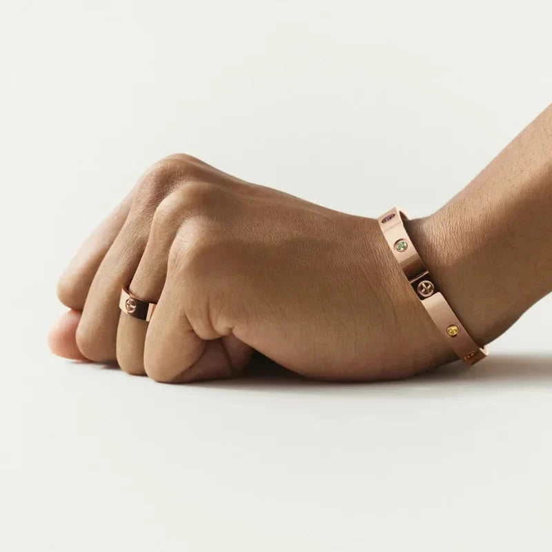 [Zalyn]CLASSIC 6.1MM LOVE BRACELET 10-DIAMOND MULTICOLOR