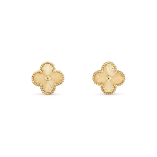 [Zalyn Jewelry ]CLOVER MINI 9.5MM LASER EARRINGS