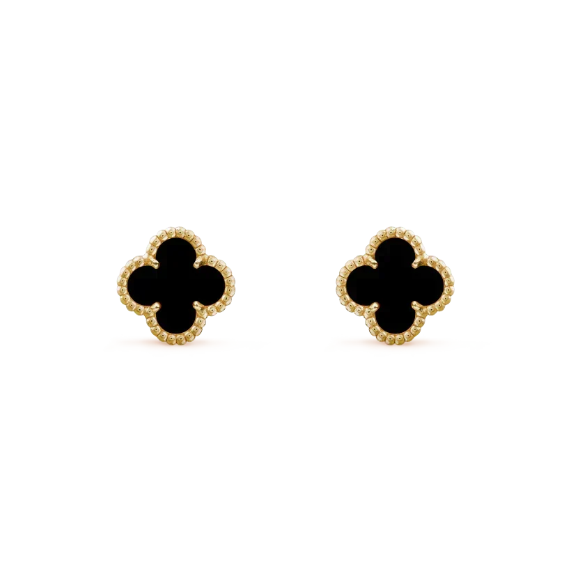 [Zalyn Jewelry ]CLOVER MINI 9.5MM BLACK MOP EARRINGS