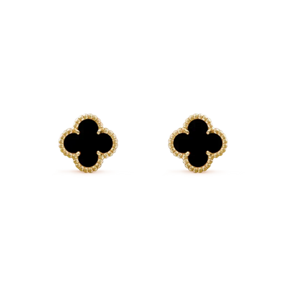 [Zalyn Jewelry ]CLOVER MINI 9.5MM BLACK MOP EARRINGS