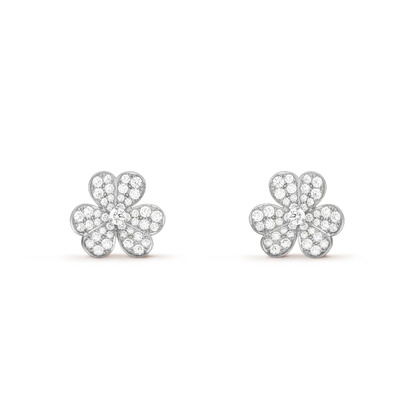 [Zalyn Jewelry ]CLOVER COMOS DIAMOND EARRINGS SILVER