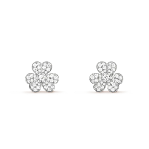 [Zalyn Jewelry ]CLOVER COMOS DIAMOND EARRINGS SILVER
