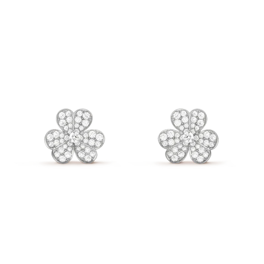 [Zalyn Jewelry ]CLOVER COMOS DIAMOND EARRINGS SILVER