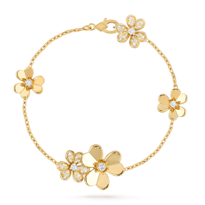 [Zalyn]LUMINOUS BLOSSOM 5-MOTIF CHARM BRACELET