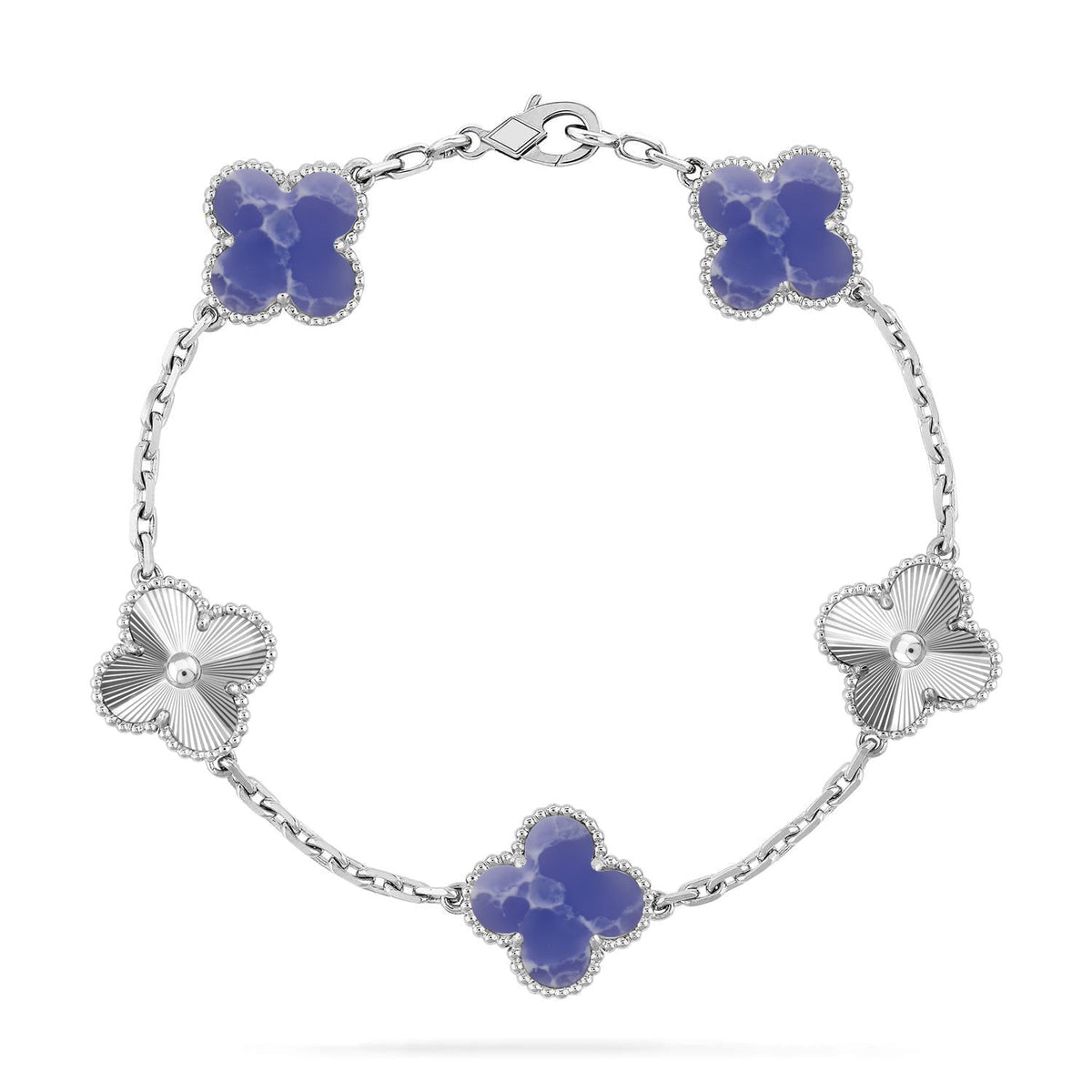[Zalyn Jewelry ]CLOVER 5 MOTIF BLUE VEINS BRACELET COLLECTION