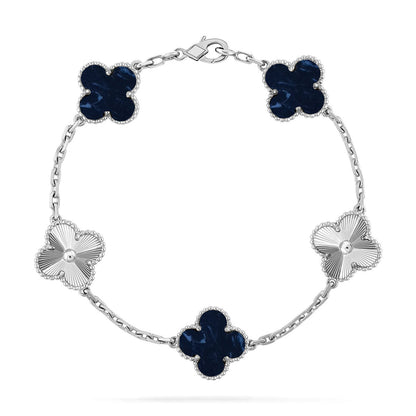 [Zalyn]LUCKY CLOVER 5-MOTIF BRACELET - PIETERSITE COLLECTION