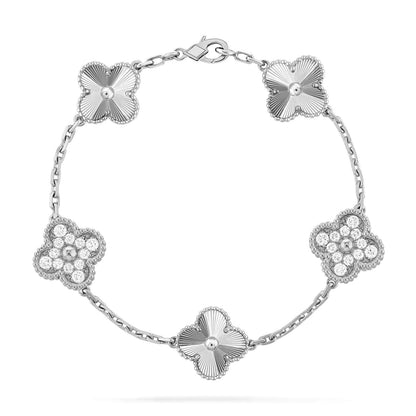 [Zalyn]LUCKY CLOVER 5-MOTIF BRACELET - LASER COLLECTION