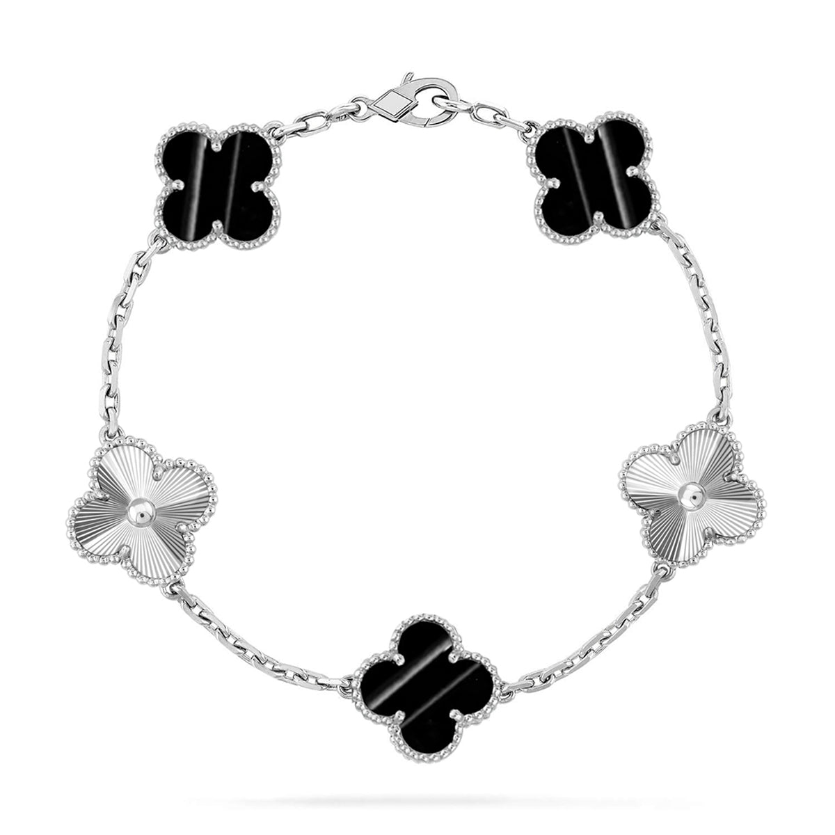 [Zalyn]LUCKY CLOVER 5-MOTIF BRACELET - PULSE STONE COLLECTION