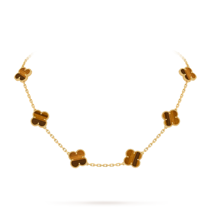 [Zalyn]CLASSIC LUCKY 10-MOTIF CLOVER NECKLACE GOLD COLLECTION