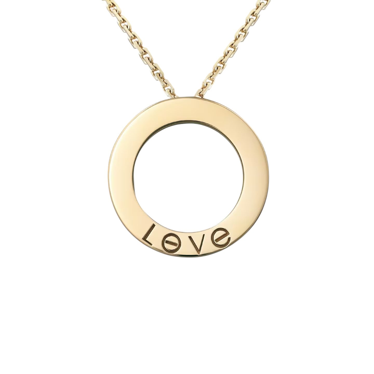 [Zalyn]LOVE LARGE CIRCULAR PENDANT FULL-PAVÉ DIAMOND NECKLACE