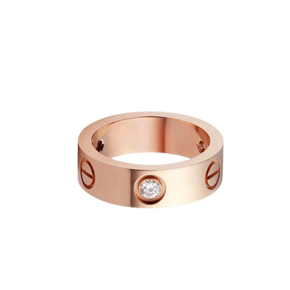 [Zalyn]LOVE 5.5MM 3 DIAMONDS RING