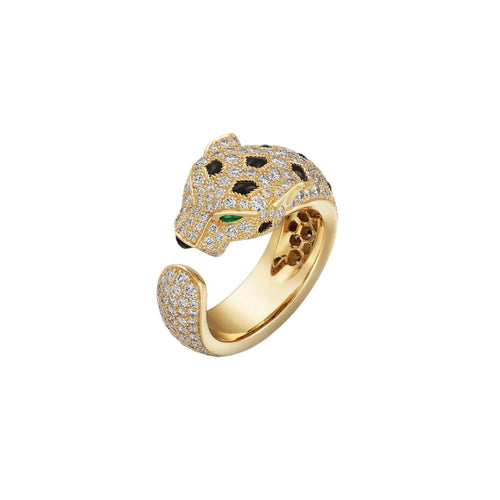 [Zalyn]PANTHÈRE DE DIAMOND HALF-PAVÉ MEDIUM RING