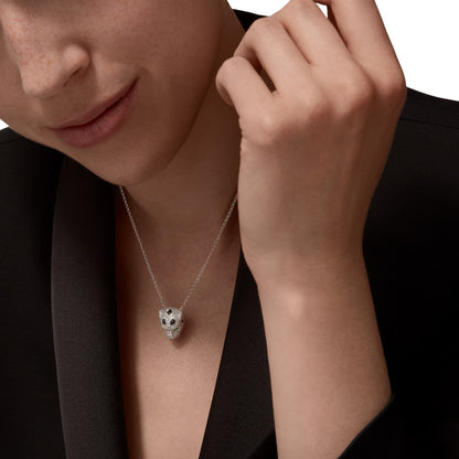 [Zalyn]LEOPARD HEAD FULL PAVÉ DIAMOND PENDANT NECKLACE