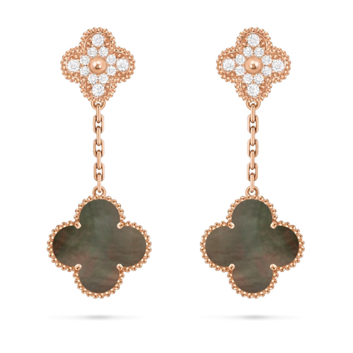 [Zalyn]CLOVER DUAL-MOTIF STATEMENT STUD EARRINGS - DOUBLE-CHARM COLLECTION