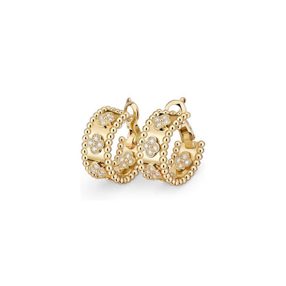 [Zalyn]KALEIDOSCOPE CLOVER HOOP EARRINGS