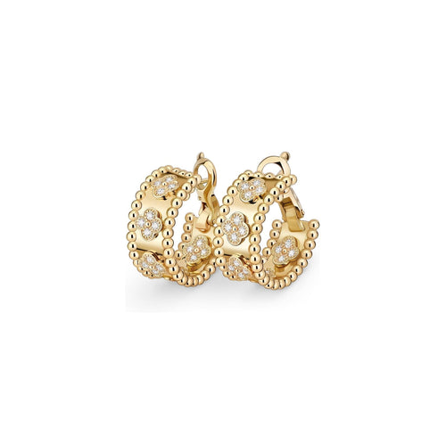 [Zalyn]KALEIDOSCOPE CLOVER HOOP EARRINGS