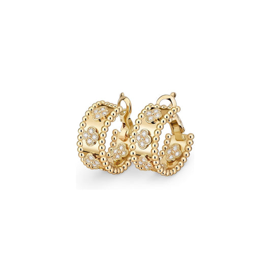 [Zalyn]KALEIDOSCOPE CLOVER HOOP EARRINGS