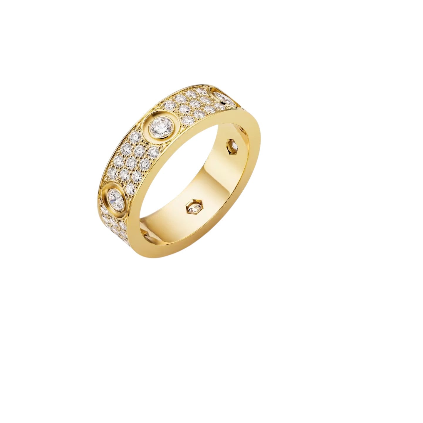 [Zalyn]LOVE 5.5MM FULL-PAVÉ 6-DIAMOND RING