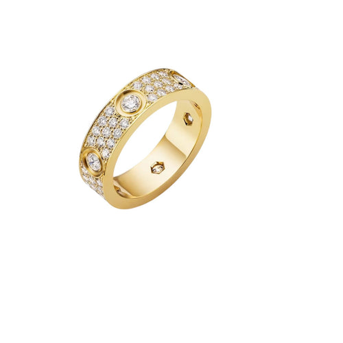 [Zalyn]LOVE 5.5MM FULL-PAVÉ 6-DIAMOND RING