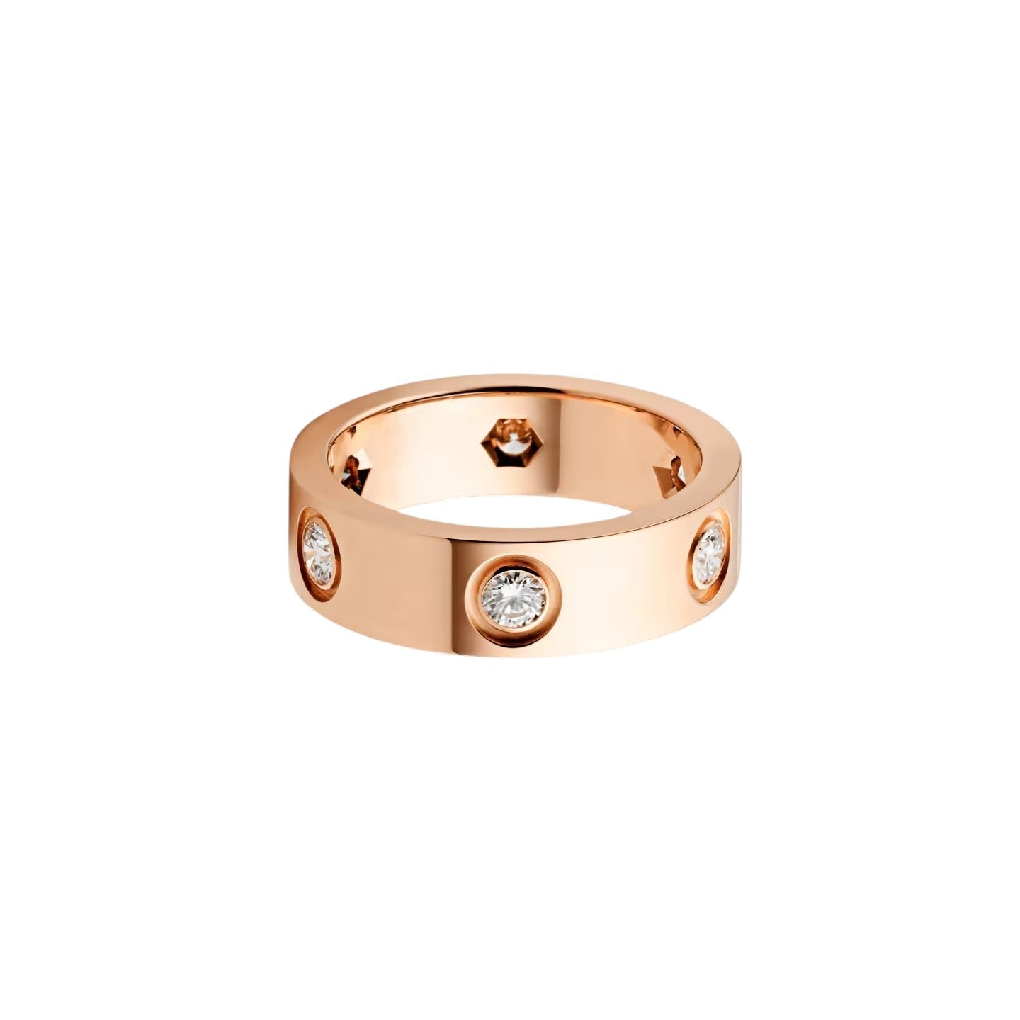 [Zalyn]LOVE 5.5MM 6 DIAMONDS RING
