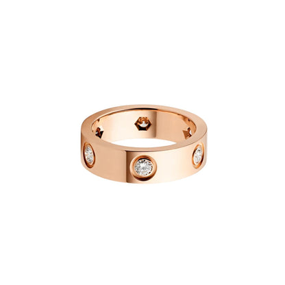 [Zalyn]LOVE 5.5MM 6 DIAMONDS RING