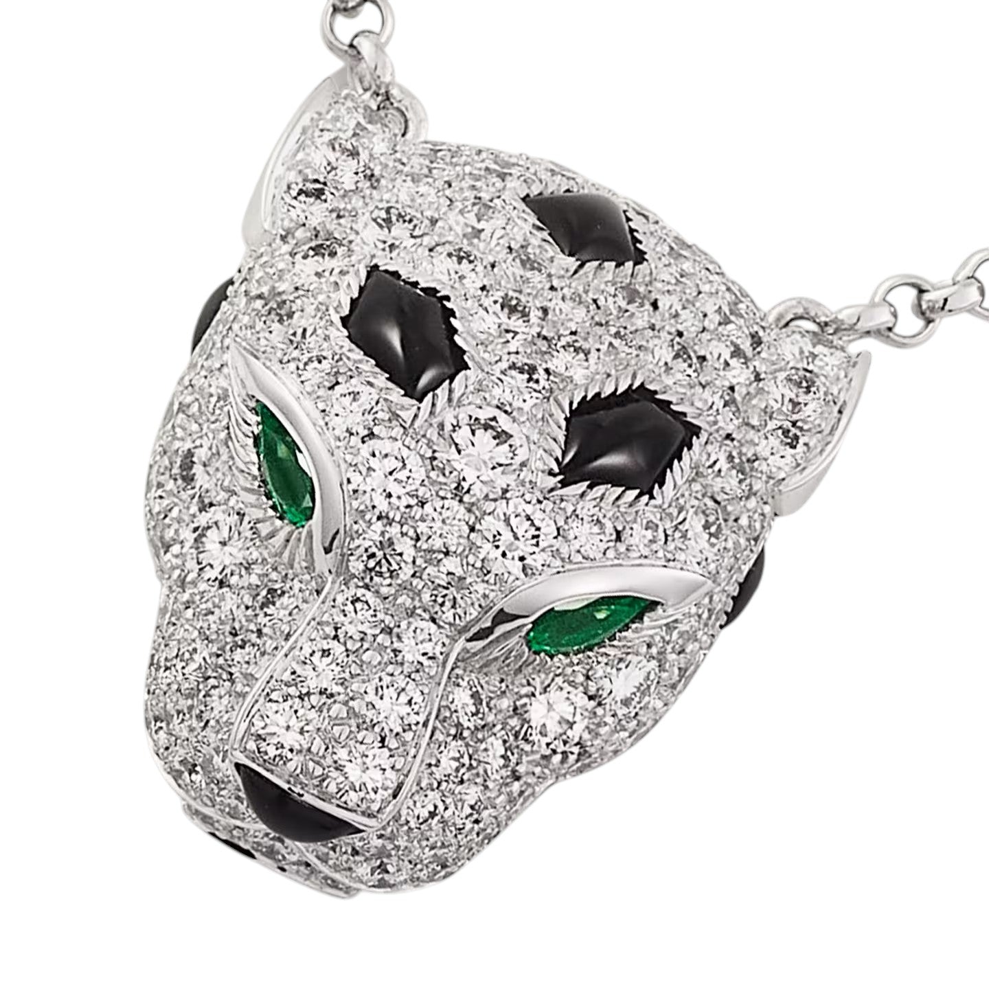[Zalyn]LEOPARD HEAD FULL PAVÉ DIAMOND PENDANT NECKLACE