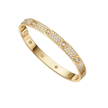 [Zalyn]CLASSIC 6.1MM LOVE BANGLE - 10-DIAMOND FULL PAVÉ