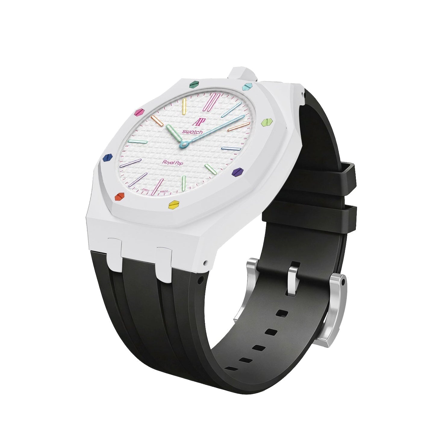 [Zalyn]Royal Oak Pop Exclusive Bioceramic Case & Silicone Strap Mix Color