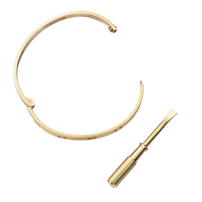 [Zalyn]CLASSIC 6.1MM LOVE SINGLE-SCREW CLOSURE BANGLE - 4-DIAMOND