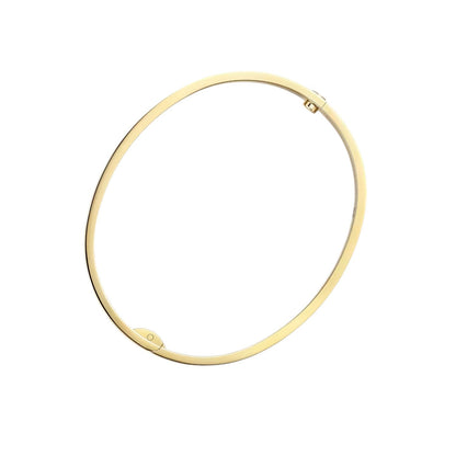 [Zalyn]CLASSIC 6.1MM LOVE SINGLE-SCREW CLOSURE BANGLE - 4-DIAMOND