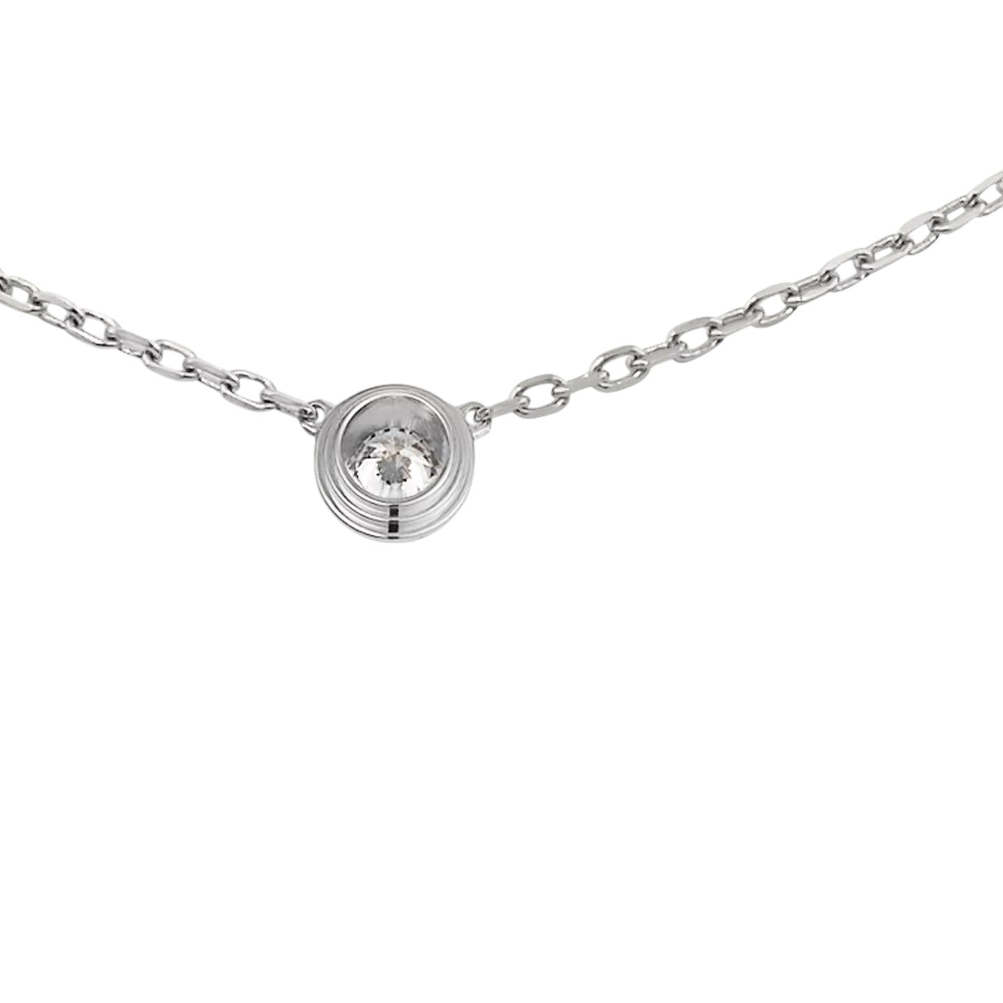 [Zalyn]LOVE SCREW PENDANT SINGLE DIAMOND NECKLACE
