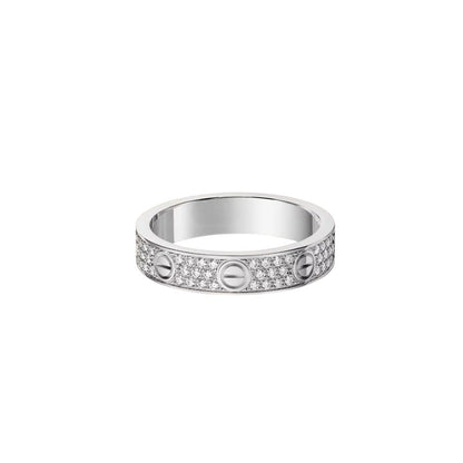 [Zalyn]LOVE 4MM PAVÉ DIAMOND RING