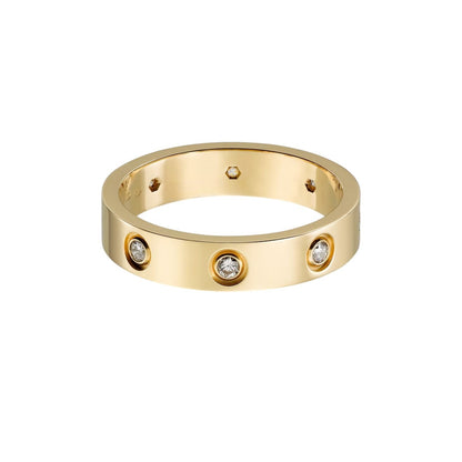 [Zalyn]LOVE 4MM 8 DIAMONDS RING
