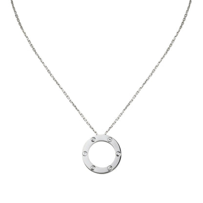 [Zalyn]LOVE LARGE CIRCULAR PENDANT 3-DIAMOND NECKLACE