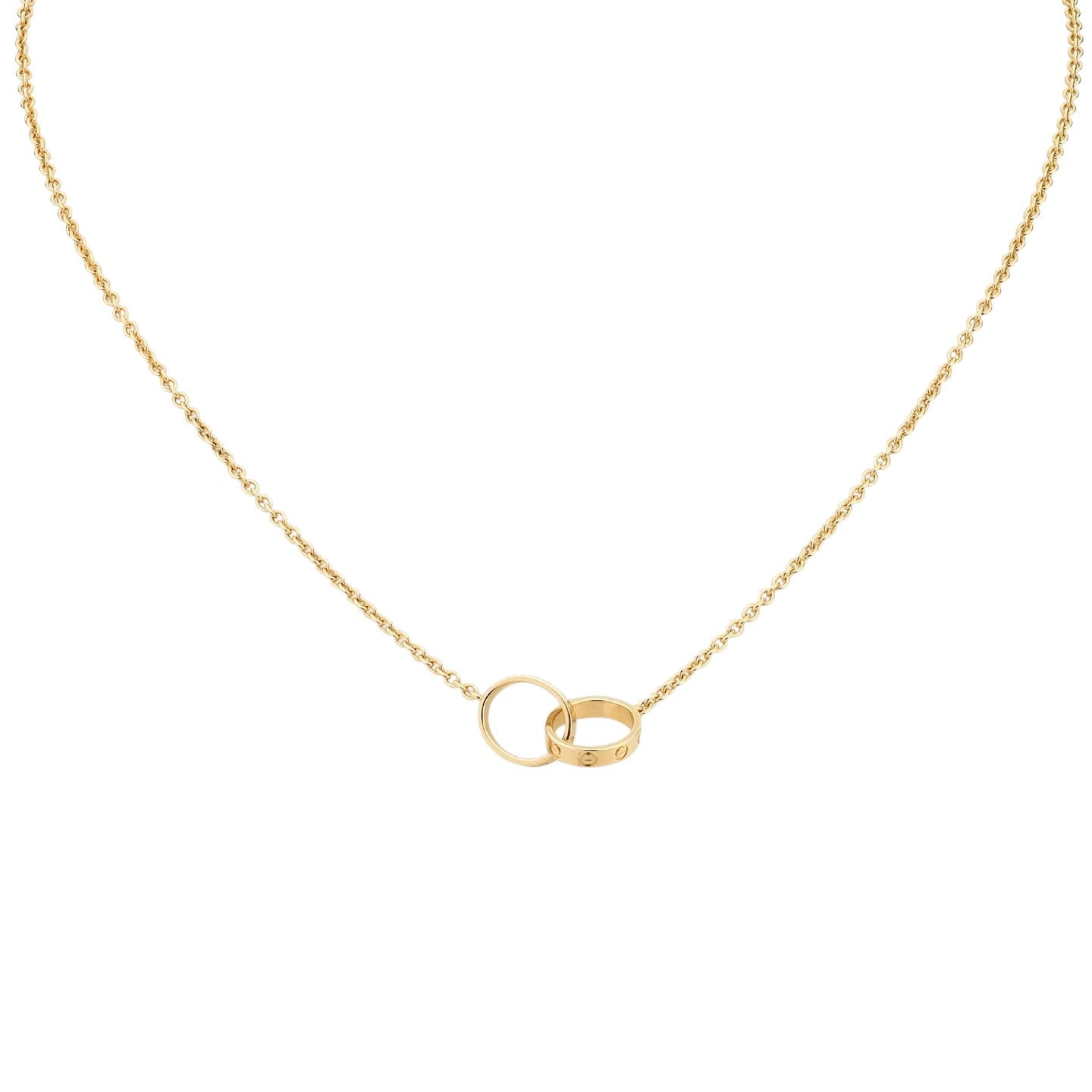 [Zalyn]LOVE DOUBLE-RING PENDANT NECKLACE