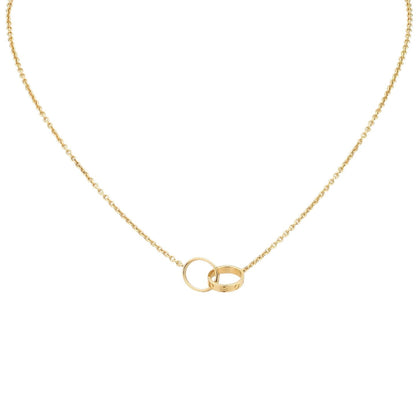 [Zalyn]LOVE DOUBLE-RING PENDANT NECKLACE