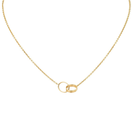 [Zalyn]LOVE DOUBLE-RING PENDANT NECKLACE