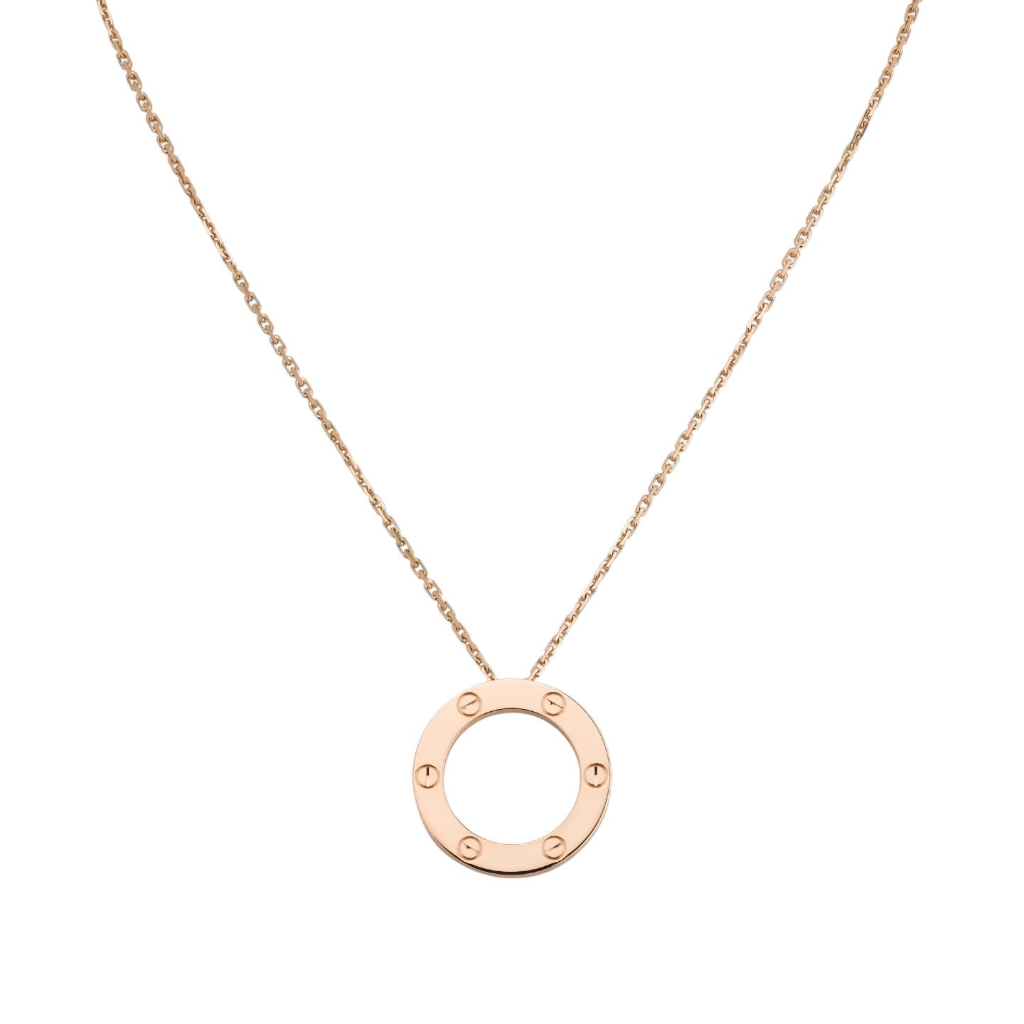 [Zalyn]LOVE LARGE CIRCULAR PENDANT NECKLACE
