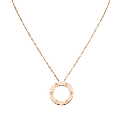[Zalyn]LOVE LARGE CIRCULAR PENDANT NECKLACE