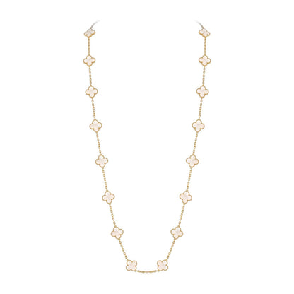 [Zalyn]CLASSIC 20-MOTIF LUCKY CLOVER LONG NECKLACE GOLD COLLECTION