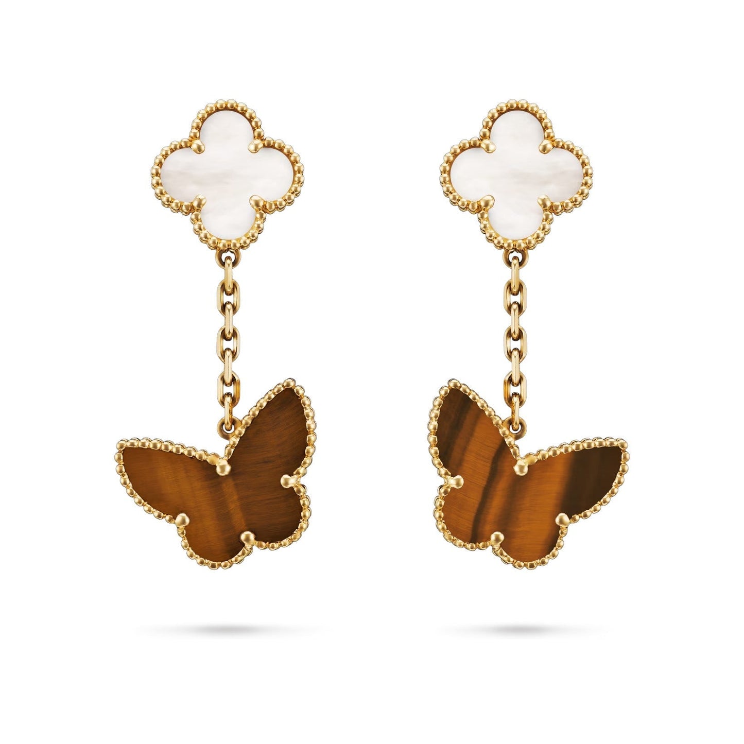 [Zalyn]CLOVER DUAL-MOTIF STATEMENT STUD EARRINGS - DOUBLE-CHARM COLLECTION