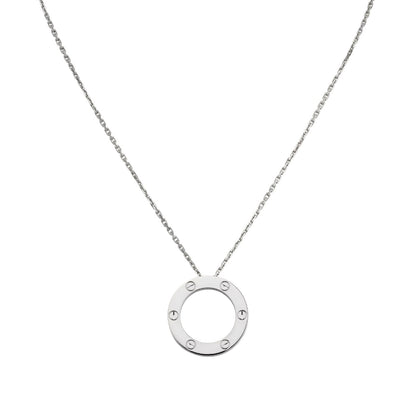 [Zalyn]LOVE LARGE CIRCULAR PENDANT NECKLACE
