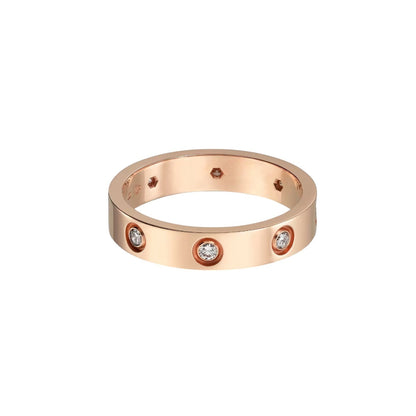 [Zalyn]LOVE 4MM 8 DIAMONDS RING