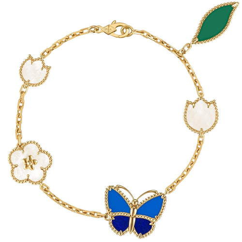 [Zalyn]SPRING ENCHANTMENT BUTTERFLY & FLORAL CHARM BRACELET