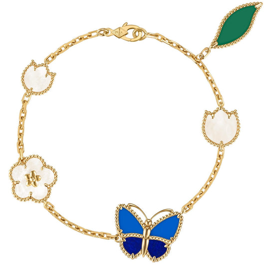 [Zalyn]SPRING ENCHANTMENT BUTTERFLY & FLORAL CHARM BRACELET