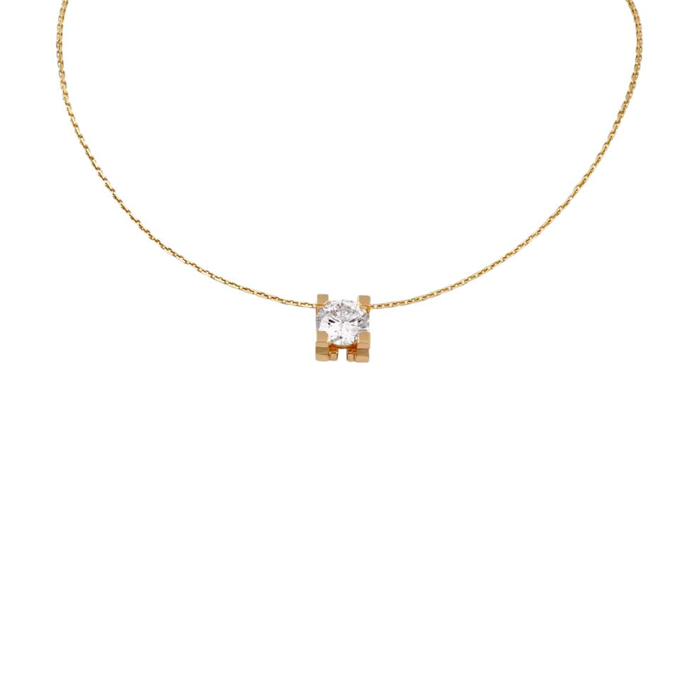 [Zalyn]C DE PENDANT DIAMOND NECKLACE