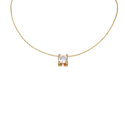 [Zalyn]C DE PENDANT DIAMOND NECKLACE