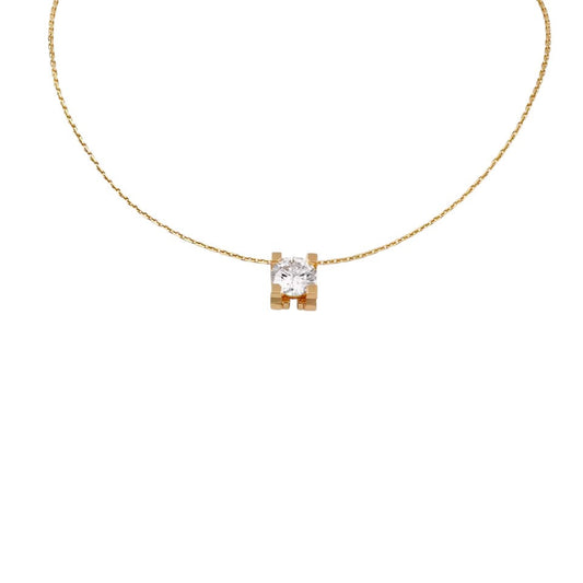 [Zalyn]C DE PENDANT DIAMOND NECKLACE